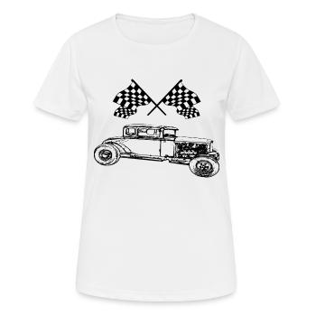 Auto - Frauen T-Shirt atmungsaktiv - Weiß - Vorne - AI Model Female 172 dark (172cm)