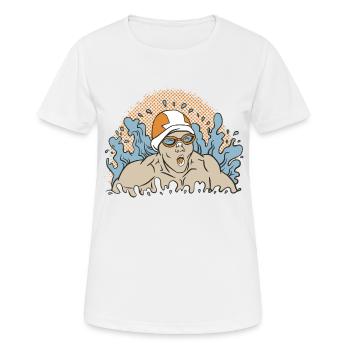 nageur popart - T-shirt respirant Femme - blanc - Devant - AI Model Female 172 dark (172cm)