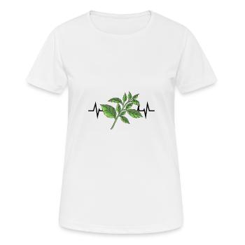 Basilic Herbes Heartbeat - T-shirt respirant Femme - blanc - Devant - AI Model Female 172 dark (172cm)