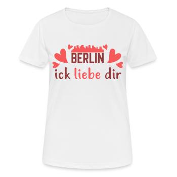 Berlin Ick Liebe Dir Berliner Schriftzug Spruch - Frauen T-Shirt atmungsaktiv - Weiß - Vorne - AI Model Female 172 dark (172cm)