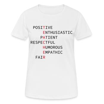 Enseignant - T-shirt respirant Femme - blanc - Devant - AI Model Female 172 dark (172cm)