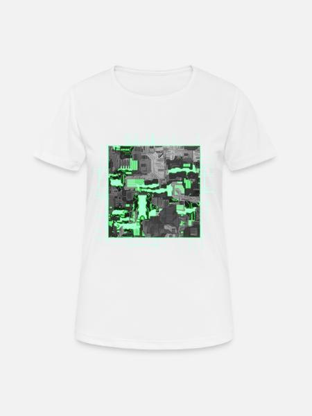 Green Stylized Motherboard - Women's Breathable T-Shirt - white