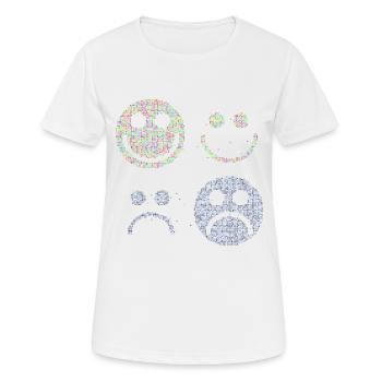 Visages heureux et tristes - T-shirt respirant Femme - blanc - Devant - AI Model Female 172 dark (172cm)