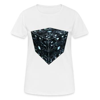 Sci Fi Würfel - Frauen T-Shirt atmungsaktiv - Weiß - Vorne - AI Model Female 172 dark (172cm)