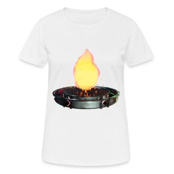 Wachsendes Feuer in der Science-Fiction-Plattform - Frauen T-Shirt atmungsaktiv - Weiß - Vorne - AI Model Female 172 dark (172cm)
