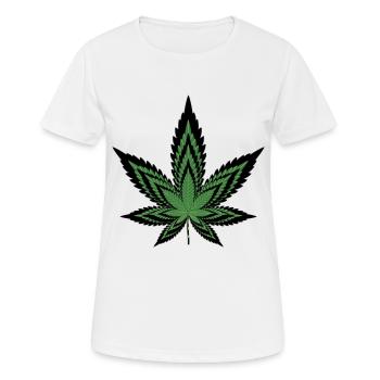 Feuille de Canabis - T-shirt respirant Femme - blanc - Devant - AI Model Female 172 dark (172cm)
