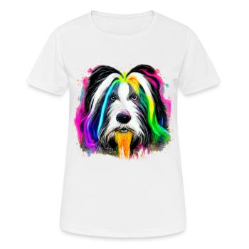 Bearded Collie Design en couleur - T-shirt respirant Femme - blanc - Devant - AI Model Female 172 dark (172cm)