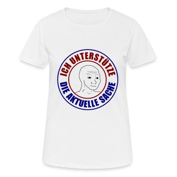Ich unterstütze die aktuelle Sache - Frauen T-Shirt atmungsaktiv - Weiß - Vorne - AI Model Female 172 dark (172cm)