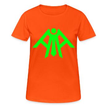 Future Neon Cyber Punk Glow A.I. Engel Shirt - Frauen T-Shirt atmungsaktiv - Neonorange - Vorne - AI Model Female 172 dark (172cm)