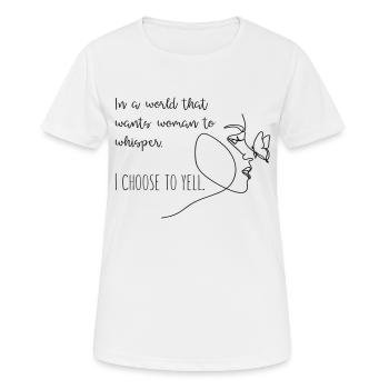 Frauenpower Human Rights Emanzipation Feminismus - Frauen T-Shirt atmungsaktiv - Weiß - Vorne - AI Model Female 172 dark (172cm)
