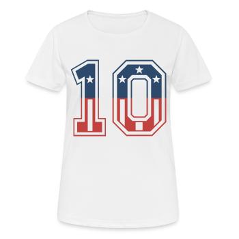 Nummer 10 USA - Frauen T-Shirt atmungsaktiv - Weiß - Vorne - AI Model Female 172 dark (172cm)