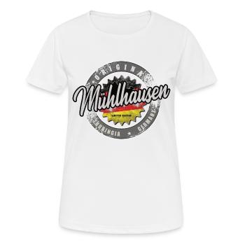 Original Germany Thüringen Mühlhausen - Frauen T-Shirt atmungsaktiv - Weiß - Vorne - AI Model Female 172 dark (172cm)