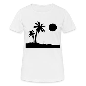 Île Palm - T-shirt respirant Femme - blanc - Devant - AI Model Female 172 dark (172cm)