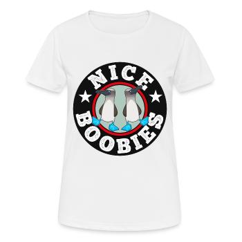 Blue Footed Booby Bird Drôle Cadeau - T-shirt respirant Femme - blanc - Devant - AI Model Female 172 dark (172cm)