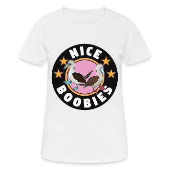 Nice Boobies Booby Bird Hommes et Femmes - T-shirt respirant Femme - blanc - Devant - AI Model Female 172 dark (172cm)