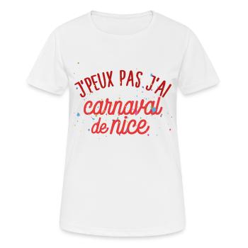 Carnaval de nice - T-shirt respirant Femme - blanc - Devant - AI Model Female 172 dark (172cm)