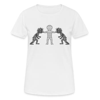Résolution de conflit - T-shirt respirant Femme - blanc - Devant - AI Model Female 172 dark (172cm)