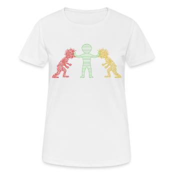 Résolution de conflit - T-shirt respirant Femme - blanc - Devant - AI Model Female 172 dark (172cm)