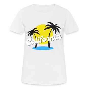 Palmen Kalifornien Urlaub - Frauen T-Shirt atmungsaktiv - Weiß - Vorne - AI Model Female 172 dark (172cm)