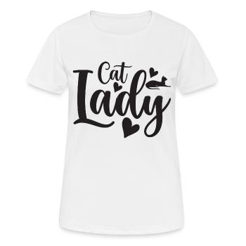 Cat Lady - Women's Breathable T-Shirt - white - Front - AI Model Female 172 dark (172cm)