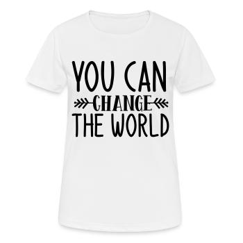 Changer le monde - T-shirt respirant Femme - blanc - Devant - AI Model Female 172 dark (172cm)