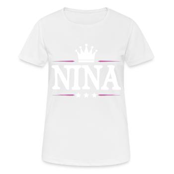 Nina - Frauen T-Shirt atmungsaktiv - Weiß - Vorne - AI Model Female 172 dark (172cm)