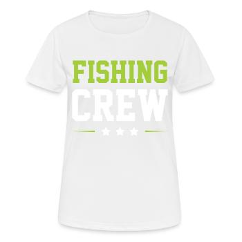 Fishing Crew - Frauen T-Shirt atmungsaktiv - Weiß - Vorne - AI Model Female 172 dark (172cm)