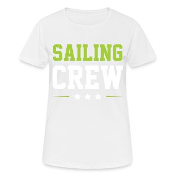 Sailing Crew - Frauen T-Shirt atmungsaktiv - Weiß - Vorne - AI Model Female 172 dark (172cm)