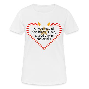 Devise de Noël - T-shirt respirant Femme - blanc - Devant - AI Model Female 172 dark (172cm)