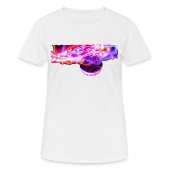 Boule de cristal dans le jeu de lumières - T-shirt respirant Femme - blanc - Devant - AI Model Female 172 dark (172cm)