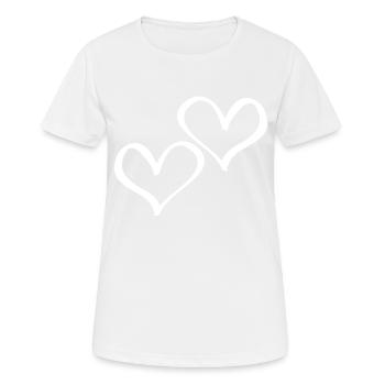 herzen symbol hearts - Frauen T-Shirt atmungsaktiv - Weiß - Vorne - AI Model Female 172 dark (172cm)