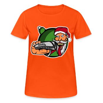 Papa Noel Rat Fink Harmonica Style - T-shirt respirant Femme - orange néon - Devant - AI Model Female 172 dark (172cm)