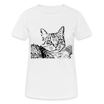 chat noir chat chaton doux cadeau de Noël - T-shirt respirant Femme - blanc - Devant - AI Model Female 172 dark (172cm)