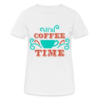 IT S COFFEE TIME OK - Women's Breathable T-Shirt - white - Front - AI Model Female 172 dark (172cm)