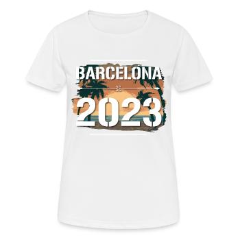 Barcelona 2023 - Frauen T-Shirt atmungsaktiv - Weiß - Vorne - AI Model Female 172 dark (172cm)