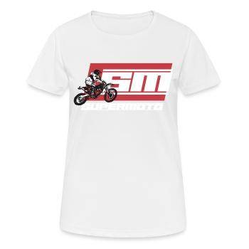 SM SUPER MOTO rouge - T-shirt respirant Femme - blanc - Devant - AI Model Female 172 dark (172cm)