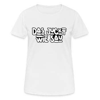 Das juckt - Frauen T-Shirt atmungsaktiv - Weiß - Vorne - AI Model Female 172 dark (172cm)