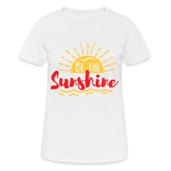 SEI DER SONNENSCHEIN - Frauen T-Shirt atmungsaktiv - Weiß - Vorne - AI Model Female 172 dark (172cm)