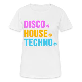 Disco House Techno ballern hard Bass Rave - Frauen T-Shirt atmungsaktiv - Weiß - Vorne - AI Model Female 172 dark (172cm)