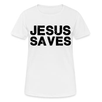 Jésus sauve - T-shirt respirant Femme - blanc - Devant - AI Model Female 172 dark (172cm)