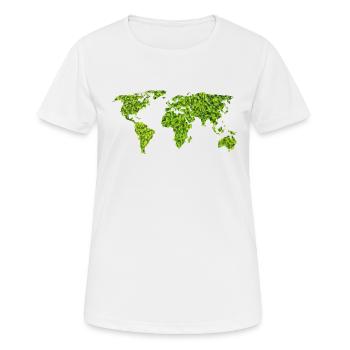 Green World Map - Frauen T-Shirt atmungsaktiv - Weiß - Vorne - AI Model Female 172 dark (172cm)