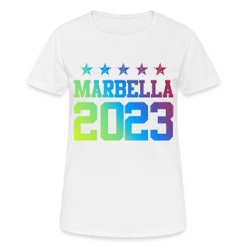 Marbella 2023 - Frauen T-Shirt atmungsaktiv - Weiß - Vorne - AI Model Female 172 dark (172cm)