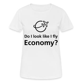 Est-ce que j’ai l’air de voler en classe économique ? - T-shirt respirant Femme - blanc - Devant - AI Model Female 172 dark (172cm)