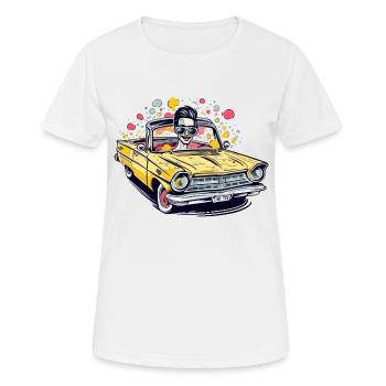 Eric en cabriolet - T-shirt respirant Femme - blanc - Devant - AI Model Female 172 dark (172cm)