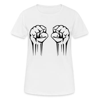 faust 02 - Frauen T-Shirt atmungsaktiv - Weiß - Vorne - AI Model Female 172 dark (172cm)