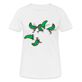 Monster Oktopus Tintenfisch Tentakel brechen frei - Frauen T-Shirt atmungsaktiv - Weiß - Vorne - AI Model Female 172 dark (172cm)