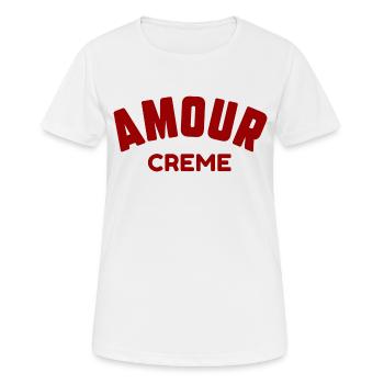 Amour crème - T-shirt respirant Femme - blanc - Devant - AI Model Female 172 dark (172cm)