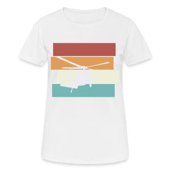 Hélicoptère Pilote d’hélicoptère Rétro - T-shirt respirant Femme - blanc - Devant - AI Model Female 172 dark (172cm)