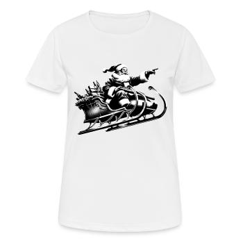 Le Père Noël glisse dans les airs - T-shirt respirant Femme - blanc - Devant - AI Model Female 172 dark (172cm)