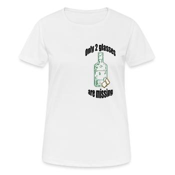 Il ne manque plus que 2 verres - T-shirt respirant Femme - blanc - Devant - AI Model Female 172 dark (172cm)